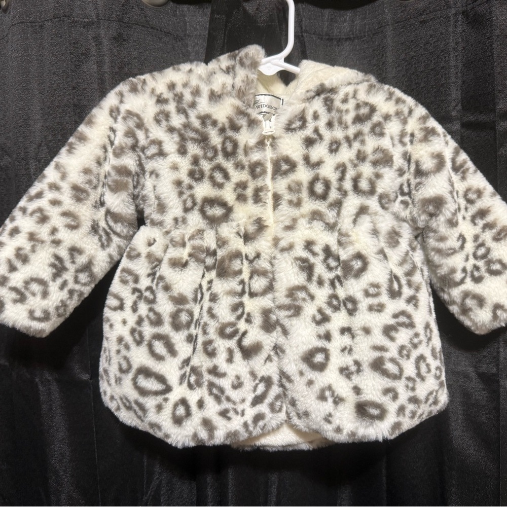 BOUTIQUE American Widgeon Leopard Print Kids Faux Fur Coat